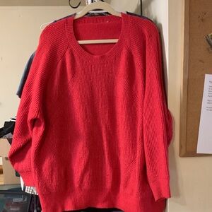 Source Unknown Vibrant Scarlet Crew Neck Sweater